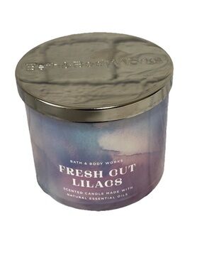 Bath & Body Works Fresh Cut Lilacs 3- Wick Candle New Summer Scent Home Accents